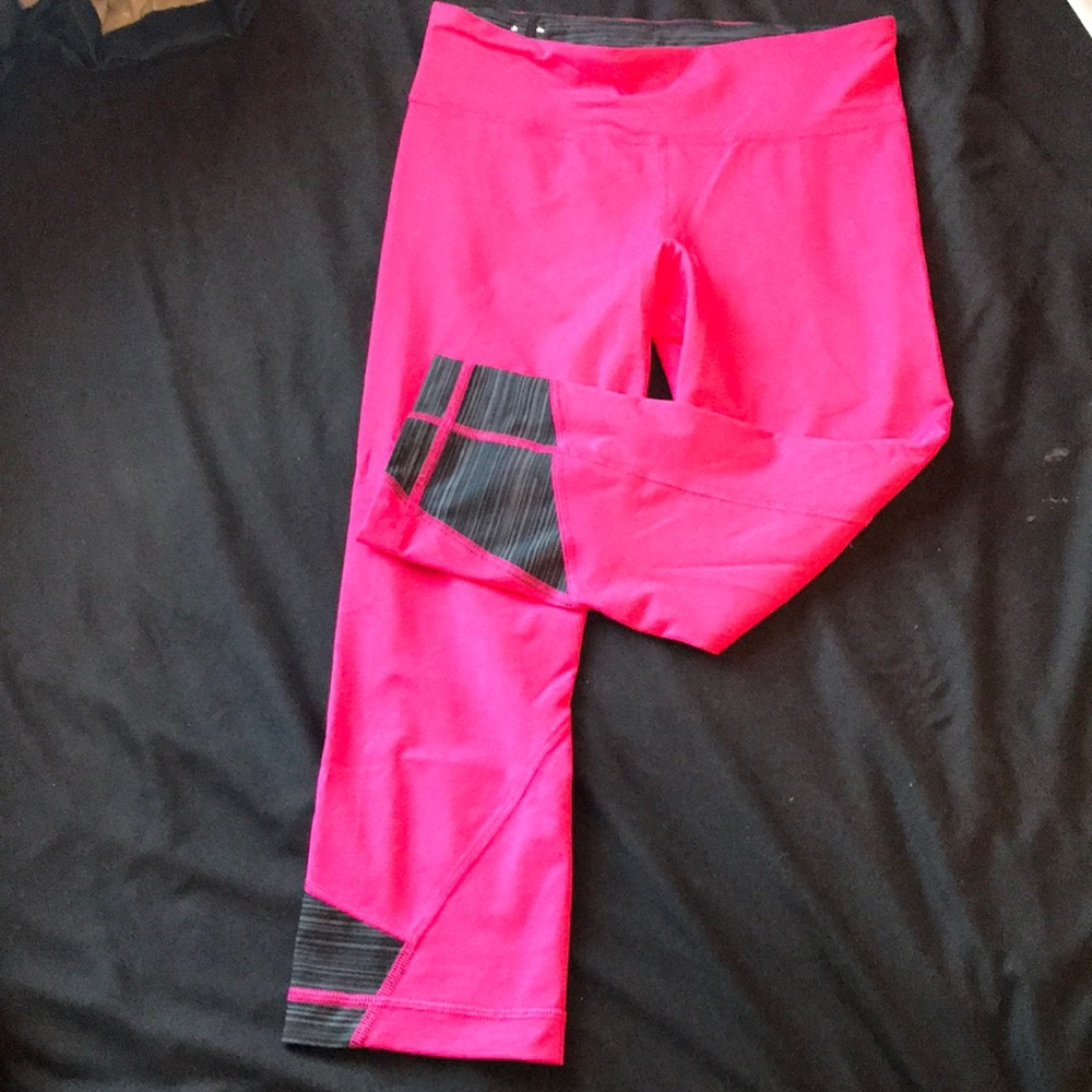 Hot pink leggings under armour